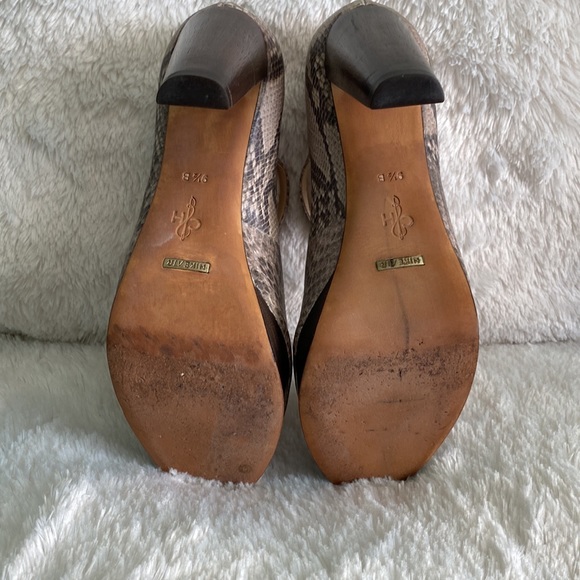 COLE HAAN Nike Air Snakeskin Leather Print Mary Jane Wooden Platform Heels - Picture 7 of 9